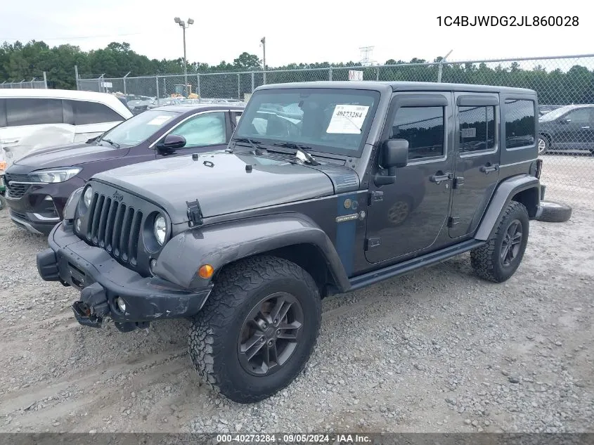 2018 Jeep Wrangler Jk Unlimited Sport VIN: 1C4BJWDG2JL860028 Lot: 40273284