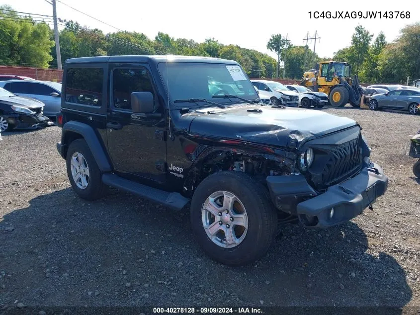 2018 Jeep Wrangler Sport S 4X4 VIN: 1C4GJXAG9JW143768 Lot: 40278128