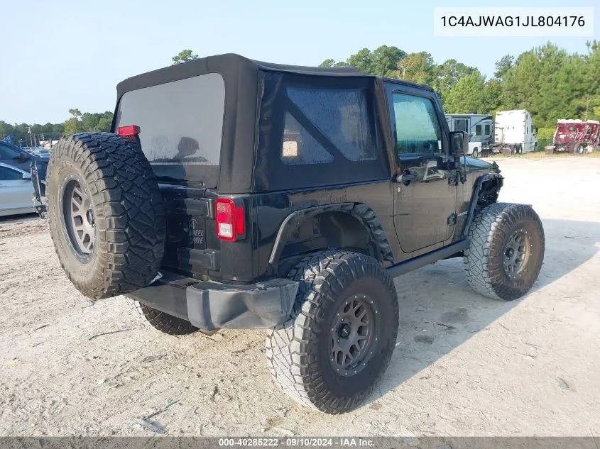 2018 Jeep Wrangler Jk Sport VIN: 1C4AJWAG1JL804176 Lot: 40285222