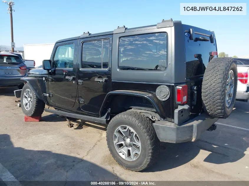 2018 Jeep Wrangler Jk Unlimited Rubicon 4X4 VIN: 1C4BJWFG4JL847262 Lot: 40288186