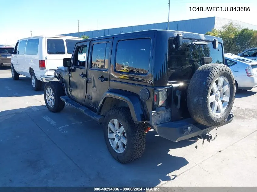 2018 Jeep Wrangler Jk Unlimited Sahara VIN: 1C4BJWEG1JL843686 Lot: 40294036