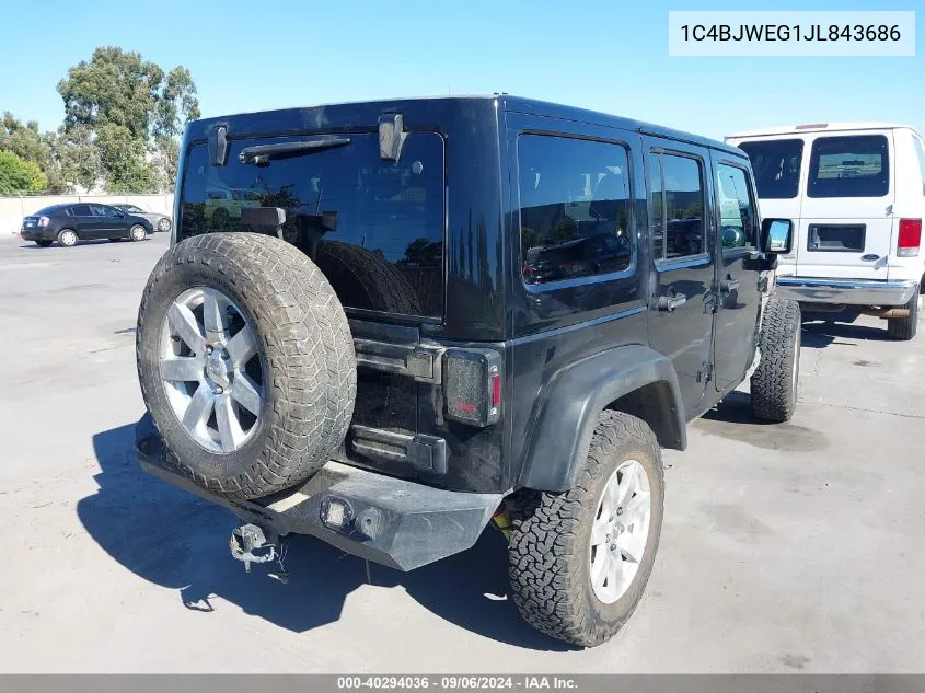 2018 Jeep Wrangler Jk Unlimited Sahara VIN: 1C4BJWEG1JL843686 Lot: 40294036