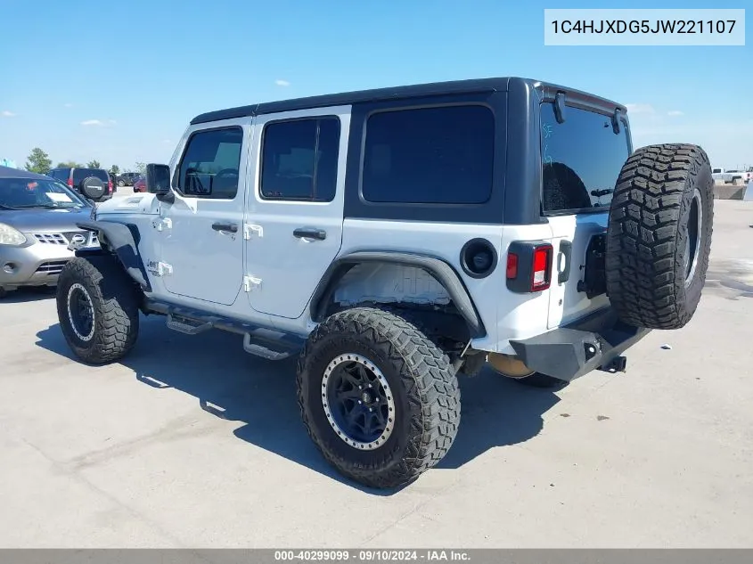 2018 Jeep Wrangler Unlimited Sport S 4X4 VIN: 1C4HJXDG5JW221107 Lot: 40299099