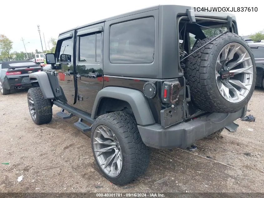 1C4HJWDGXJL837610 2018 Jeep Wrangler Jk Unlimited Sport S 4X4