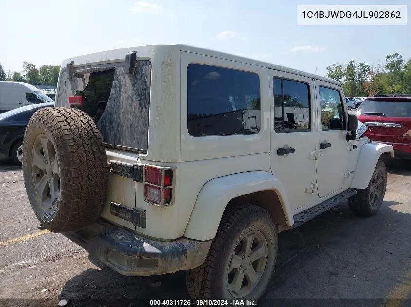 2018 Jeep Wrangler Jk Unlimited Sport VIN: 1C4BJWDG4JL902862 Lot: 40311725