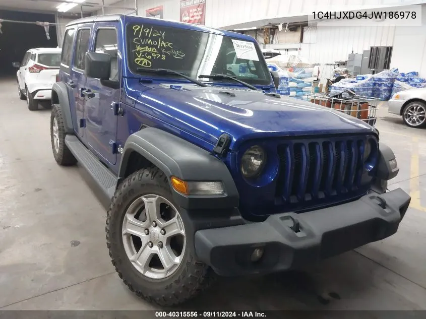 1C4HJXDG4JW186978 2018 Jeep Wrangler Unlimited Sport S 4X4