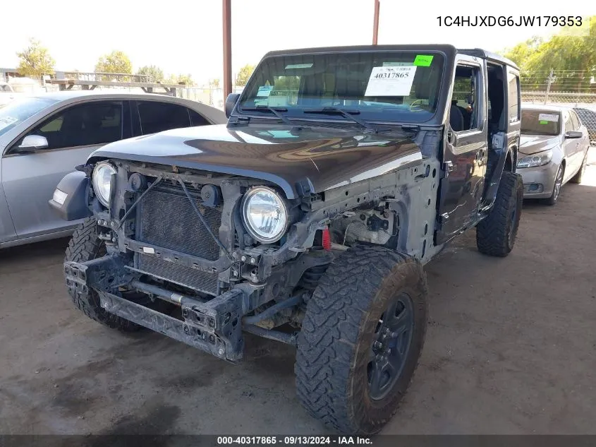 2018 Jeep Wrangler Unlimited Sport VIN: 1C4HJXDG6JW179353 Lot: 40317865