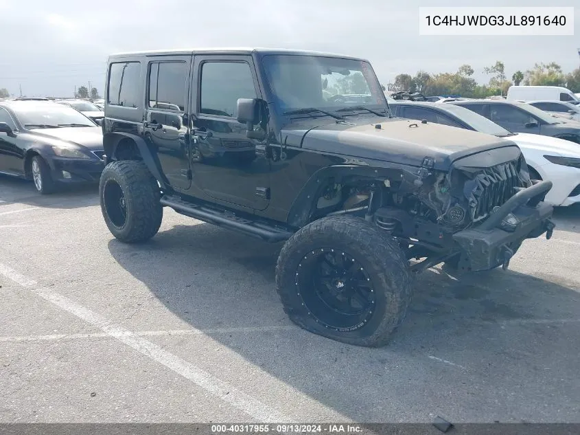 2018 Jeep Wrangler Jk Unlimited Sport S 4X4 VIN: 1C4HJWDG3JL891640 Lot: 40317955