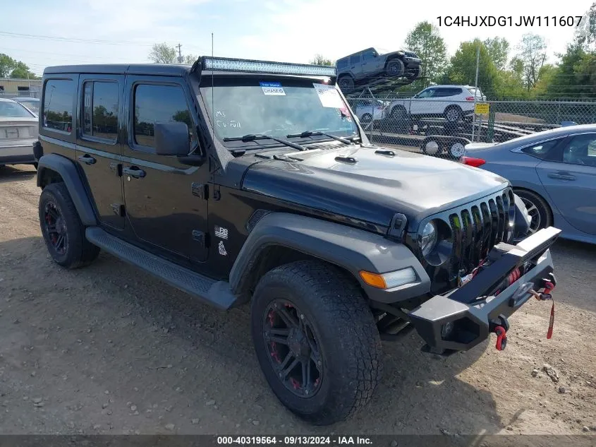 2018 Jeep Wrangler Unlimited Sport VIN: 1C4HJXDG1JW111607 Lot: 40319564