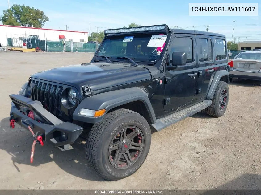 2018 Jeep Wrangler Unlimited Sport VIN: 1C4HJXDG1JW111607 Lot: 40319564