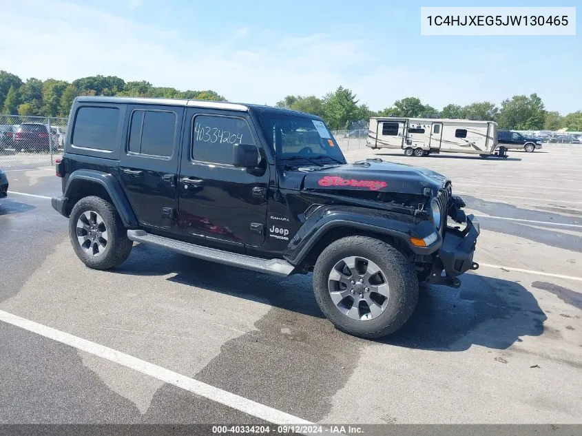 2018 Jeep Wrangler Unlimited Sahara VIN: 1C4HJXEG5JW130465 Lot: 40334204