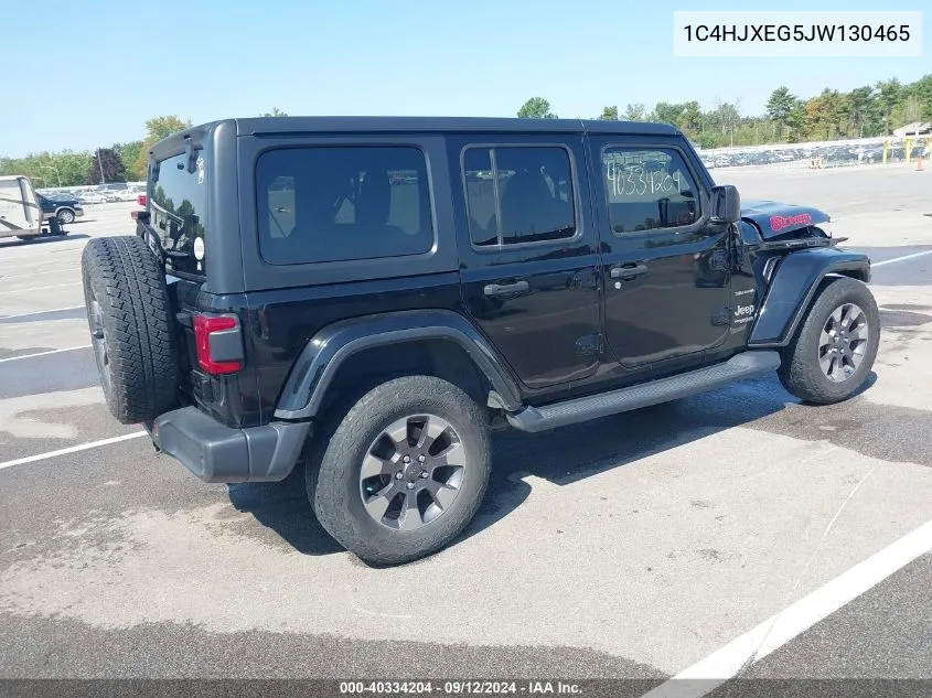 2018 Jeep Wrangler Unlimited Sahara VIN: 1C4HJXEG5JW130465 Lot: 40334204