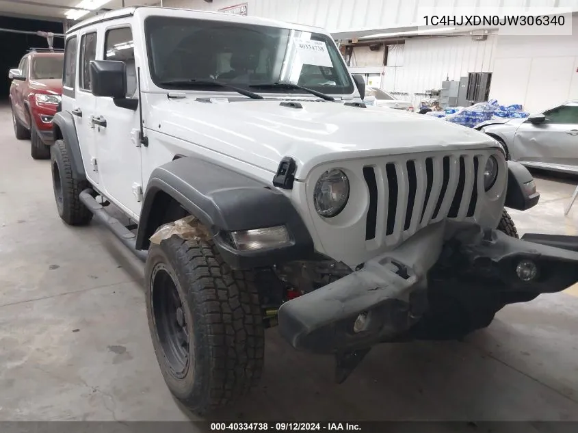 2018 Jeep Wrangler Unlimited Sport S 4X4 VIN: 1C4HJXDN0JW306340 Lot: 40334738