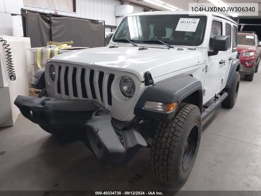 2018 Jeep Wrangler Unlimited Sport S 4X4 VIN: 1C4HJXDN0JW306340 Lot: 40334738