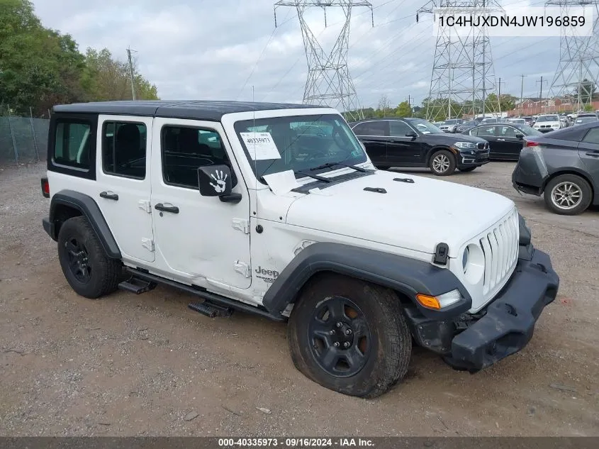 2018 Jeep Wrangler Unlimited Sport VIN: 1C4HJXDN4JW196859 Lot: 40335973