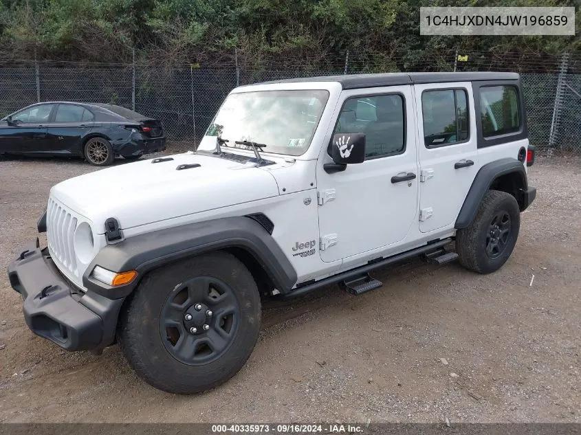 2018 Jeep Wrangler Unlimited Sport VIN: 1C4HJXDN4JW196859 Lot: 40335973