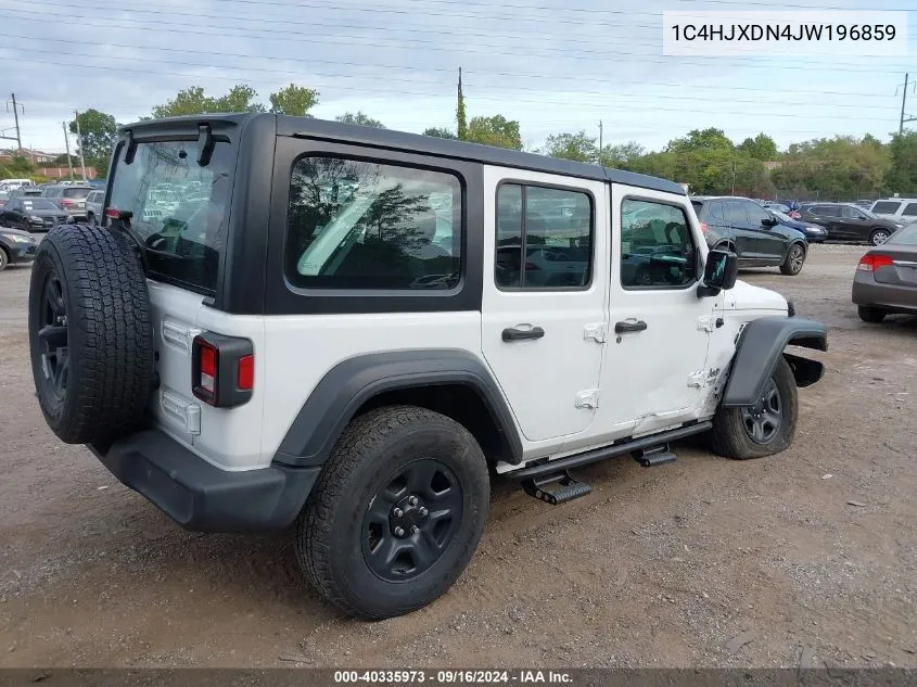 2018 Jeep Wrangler Unlimited Sport VIN: 1C4HJXDN4JW196859 Lot: 40335973