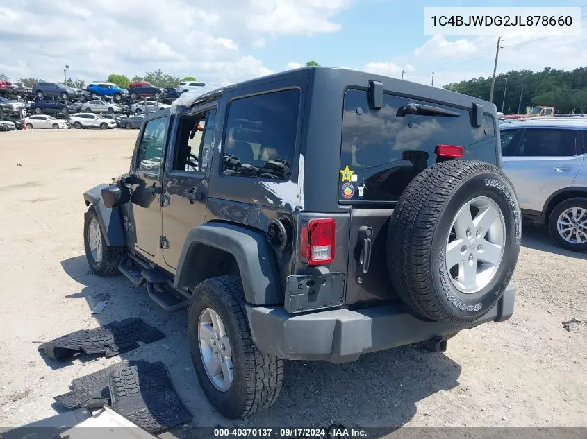 2018 Jeep Wrangler Jk Unlimited Sport S 4X4 VIN: 1C4BJWDG2JL878660 Lot: 40370137