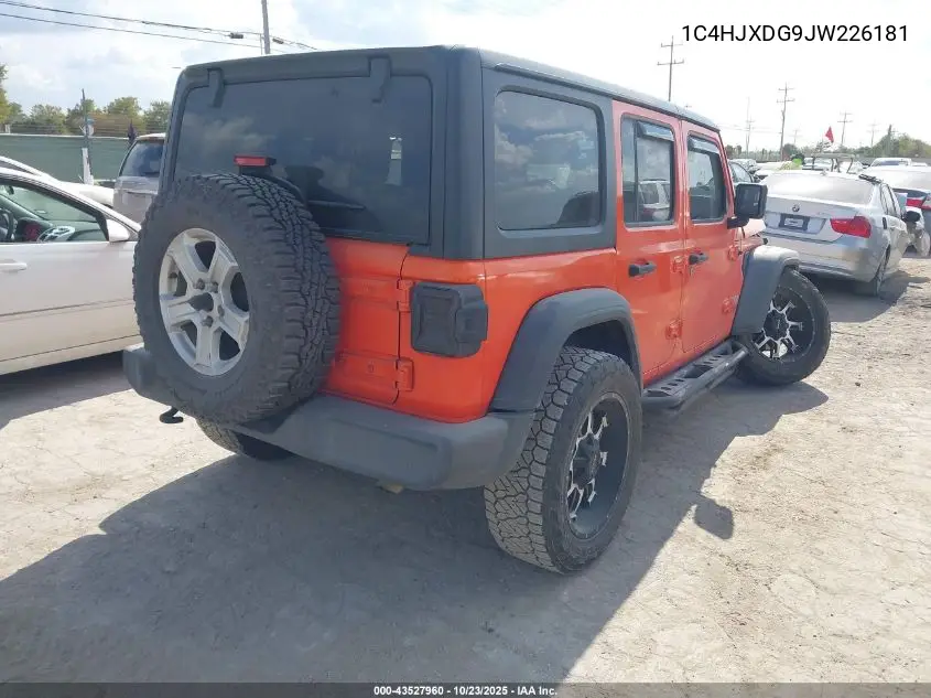 1C4HJXDG9JW226181 2018 Jeep Wrangler Unlimited Sport S 4X4