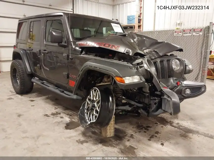 1C4HJXFG3JW232314 2018 Jeep Wrangler Unlimited Rubicon 4X4