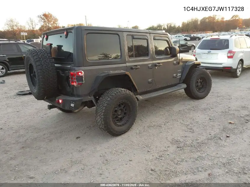 1C4HJXEG7JW117328 2018 Jeep Wrangler Unlimited Sahara 4X4