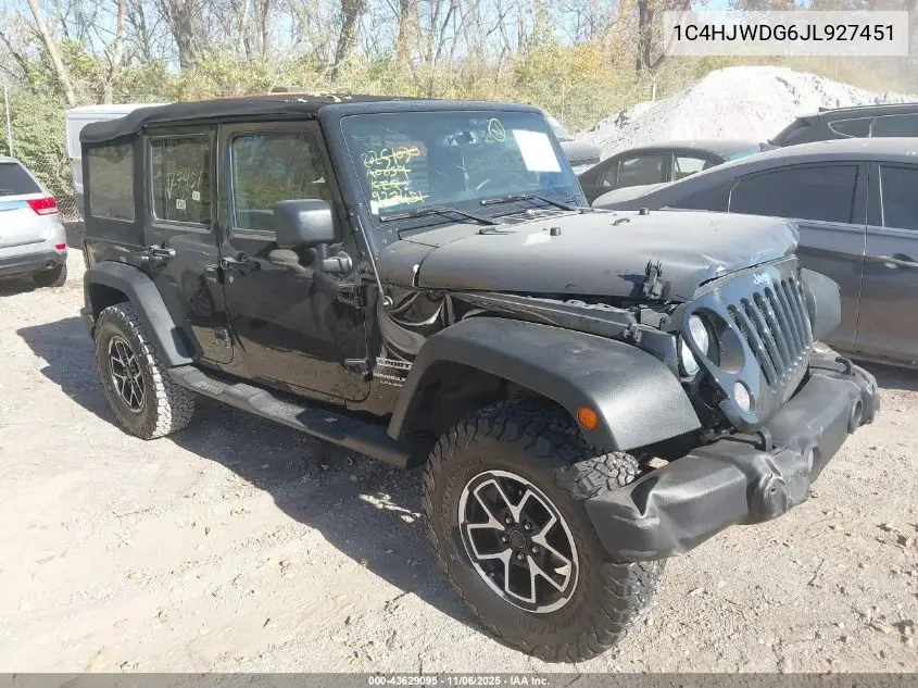 1C4HJWDG6JL927451 2018 Jeep Wrangler Jk Unlimited Sport S 4X4