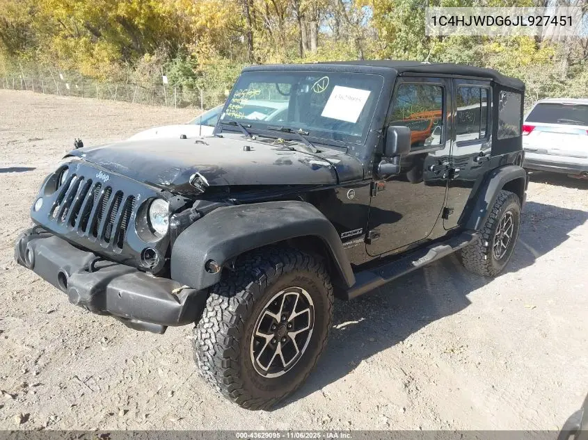 1C4HJWDG6JL927451 2018 Jeep Wrangler Jk Unlimited Sport S 4X4