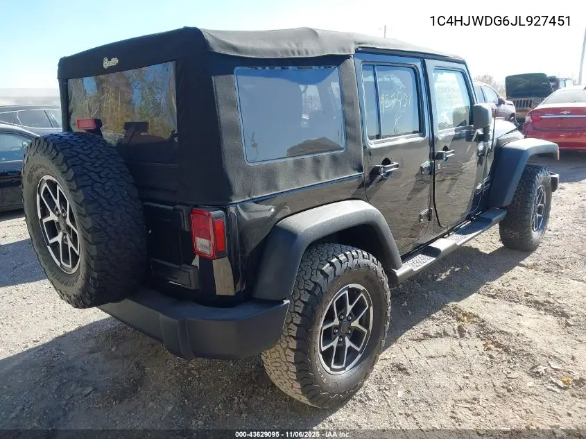 1C4HJWDG6JL927451 2018 Jeep Wrangler Jk Unlimited Sport S 4X4