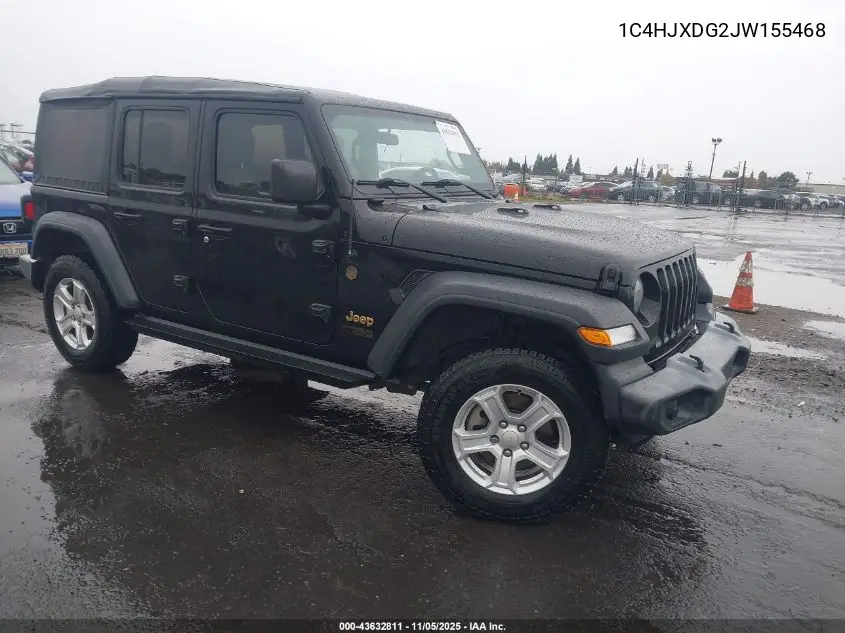 1C4HJXDG2JW155468 2018 Jeep Wrangler Unlimited Sport S 4X4
