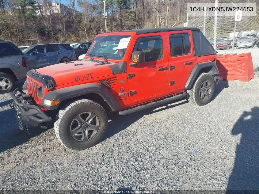 1C4HJXDN5JW224653 2018 Jeep Wrangler Unlimited Sport S 4X4