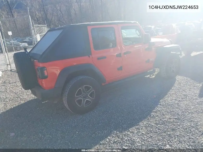 1C4HJXDN5JW224653 2018 Jeep Wrangler Unlimited Sport S 4X4