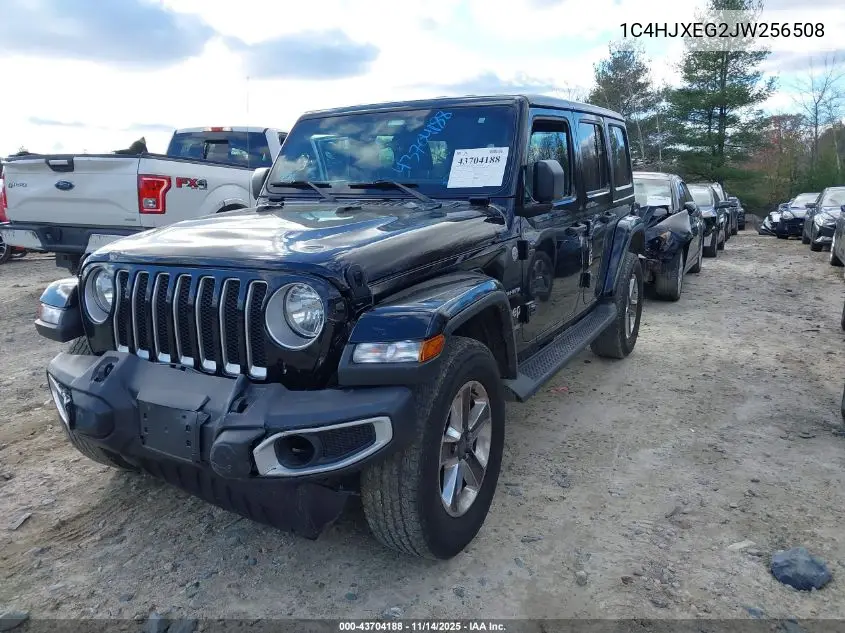1C4HJXEG2JW256508 2018 Jeep Wrangler Unlimited Sahara 4X4