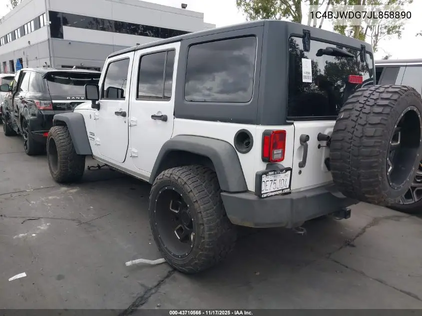 1C4BJWDG7JL858890 2018 Jeep Wrangler Jk Unlimited Sport 4X4
