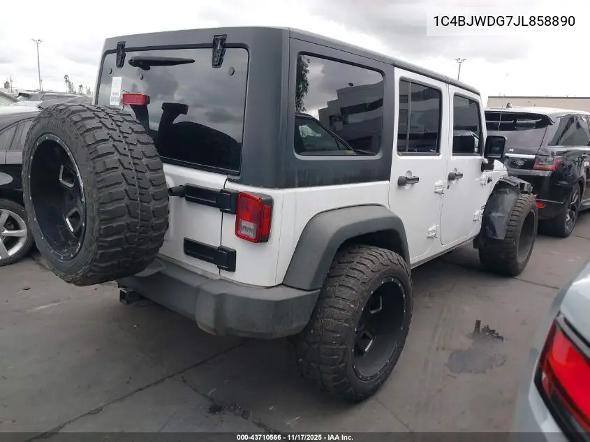1C4BJWDG7JL858890 2018 Jeep Wrangler Jk Unlimited Sport 4X4
