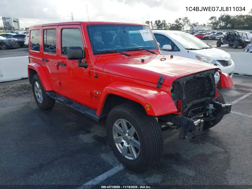 1C4BJWEG7JL811034 2018 Jeep Wrangler Jk Unlimited Sahara 4X4
