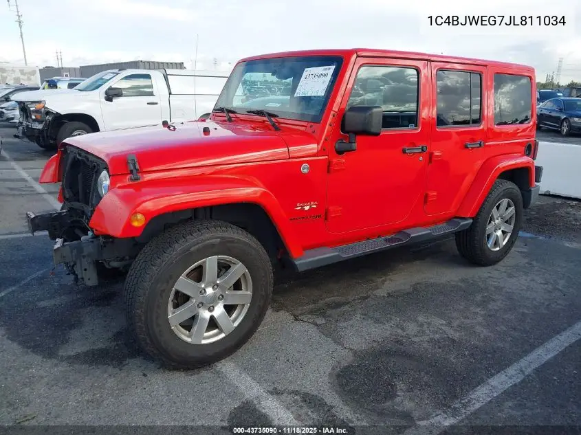 1C4BJWEG7JL811034 2018 Jeep Wrangler Jk Unlimited Sahara 4X4