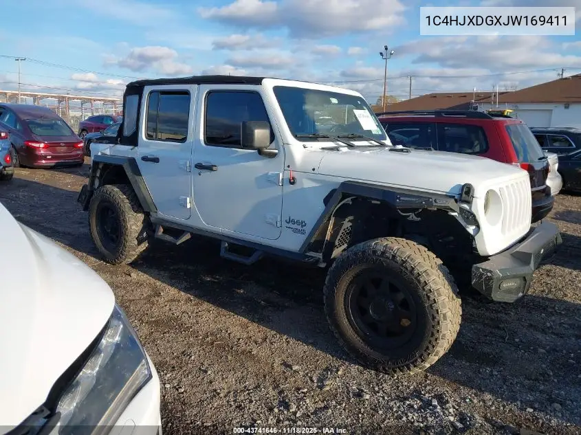 1C4HJXDGXJW169411 2018 Jeep Wrangler Unlimited Sport 4X4