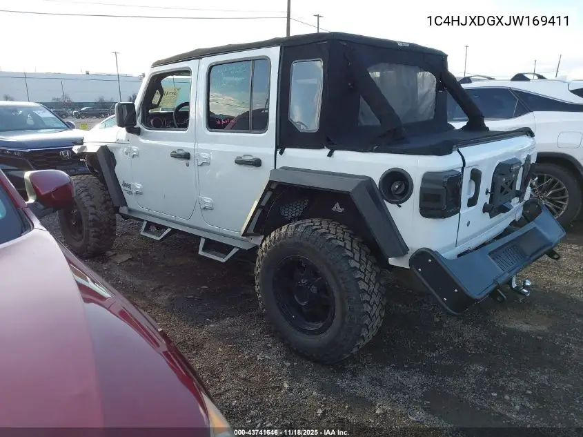 1C4HJXDGXJW169411 2018 Jeep Wrangler Unlimited Sport 4X4
