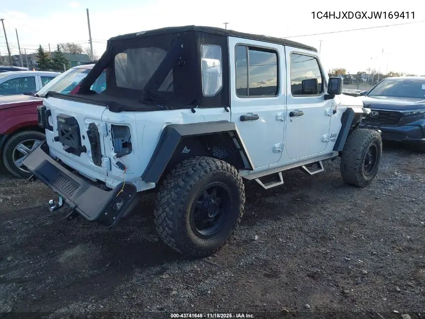1C4HJXDGXJW169411 2018 Jeep Wrangler Unlimited Sport 4X4