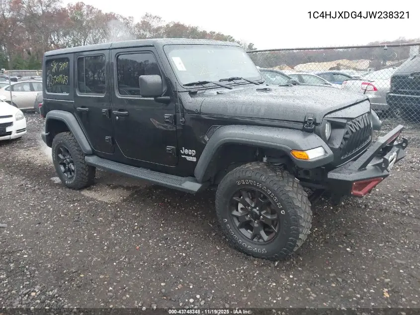 1C4HJXDG4JW238321 2018 Jeep Wrangler Unlimited Sport S 4X4