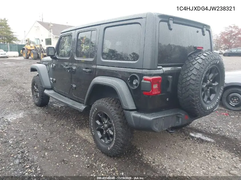1C4HJXDG4JW238321 2018 Jeep Wrangler Unlimited Sport S 4X4
