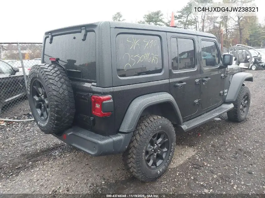 1C4HJXDG4JW238321 2018 Jeep Wrangler Unlimited Sport S 4X4