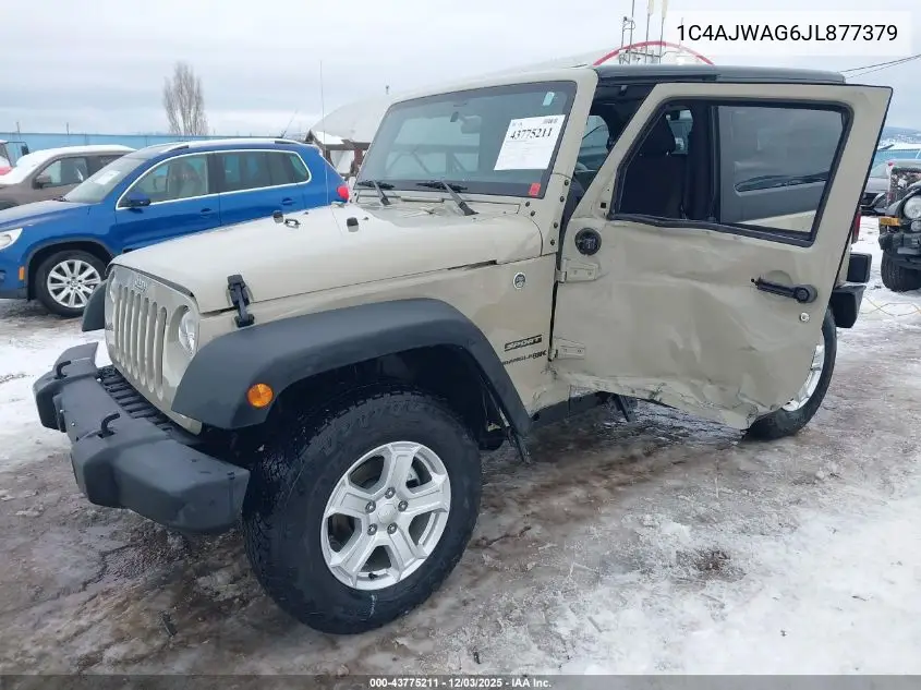 1C4AJWAG6JL877379 2018 Jeep Wrangler Jk Sport 4X4