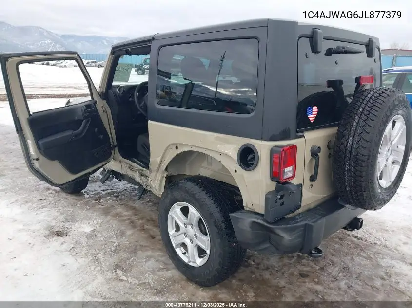 1C4AJWAG6JL877379 2018 Jeep Wrangler Jk Sport 4X4