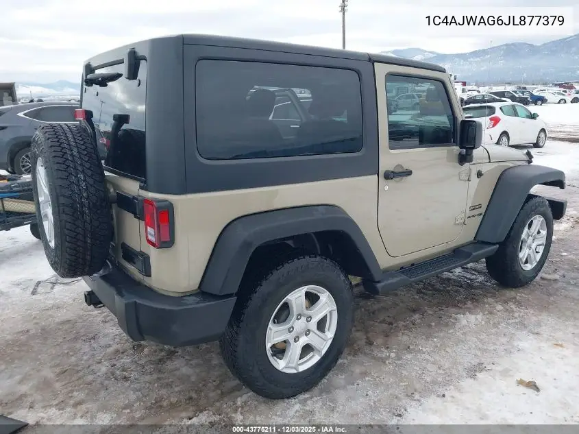 1C4AJWAG6JL877379 2018 Jeep Wrangler Jk Sport 4X4