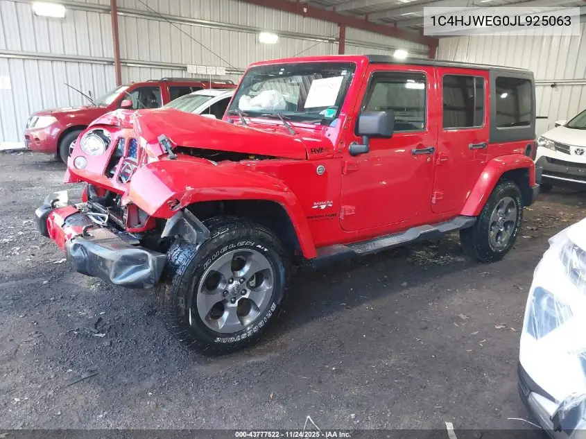 1C4HJWEG0JL925063 2018 Jeep Wrangler Jk Unlimited Sahara 4X4