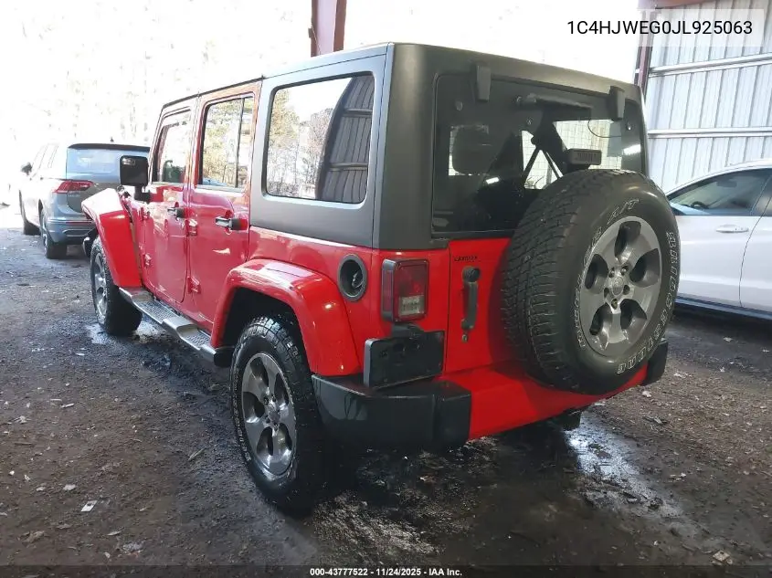 1C4HJWEG0JL925063 2018 Jeep Wrangler Jk Unlimited Sahara 4X4