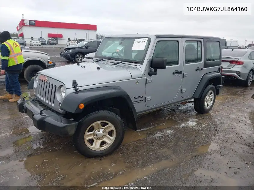 1C4BJWKG7JL864160 2018 Jeep Wrangler Jk Unlimited Sport Rhd 4X4