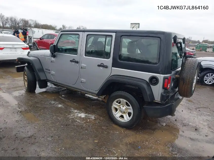 1C4BJWKG7JL864160 2018 Jeep Wrangler Jk Unlimited Sport Rhd 4X4