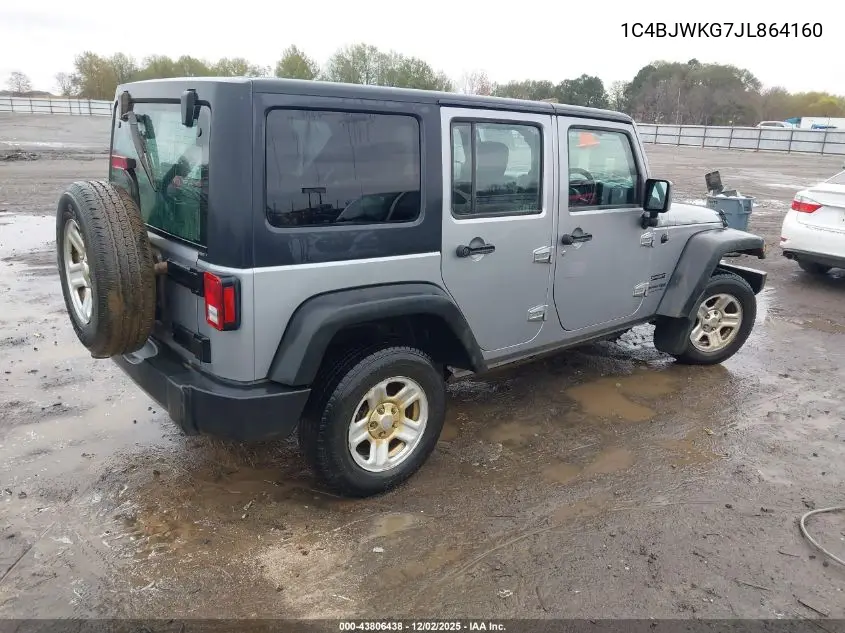 1C4BJWKG7JL864160 2018 Jeep Wrangler Jk Unlimited Sport Rhd 4X4